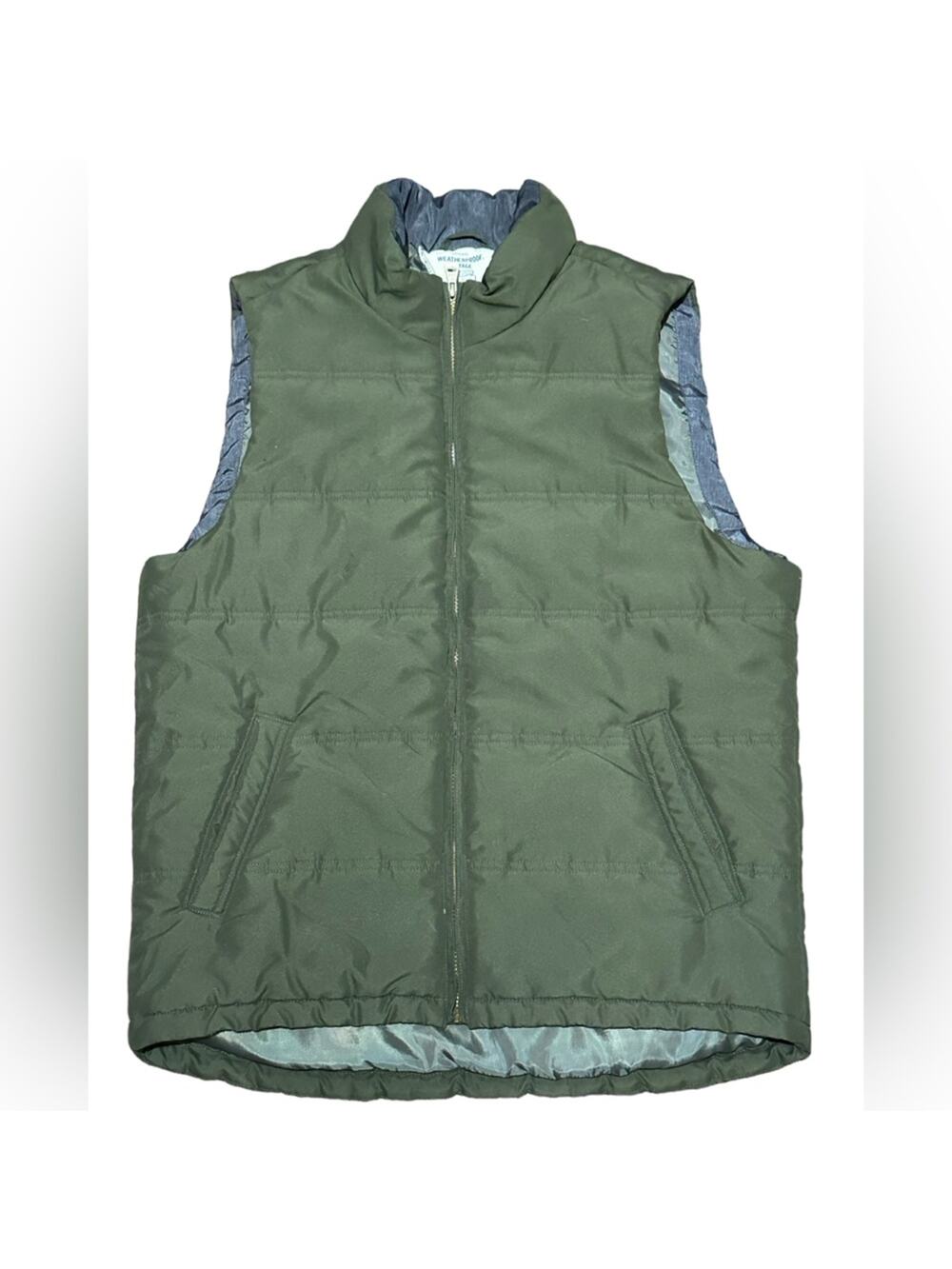 Weatherproof Vintage Mens Large Olive Green Full Zip Vest